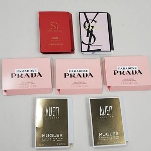 Designer Perfume Sample Sprays Wmns 7pcs Prada Paradoxe YSL Armani Alien Goddess